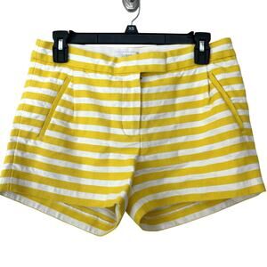 J.Crew Striped City Fit Yellow & White striped Shorts preppy summer classic 4